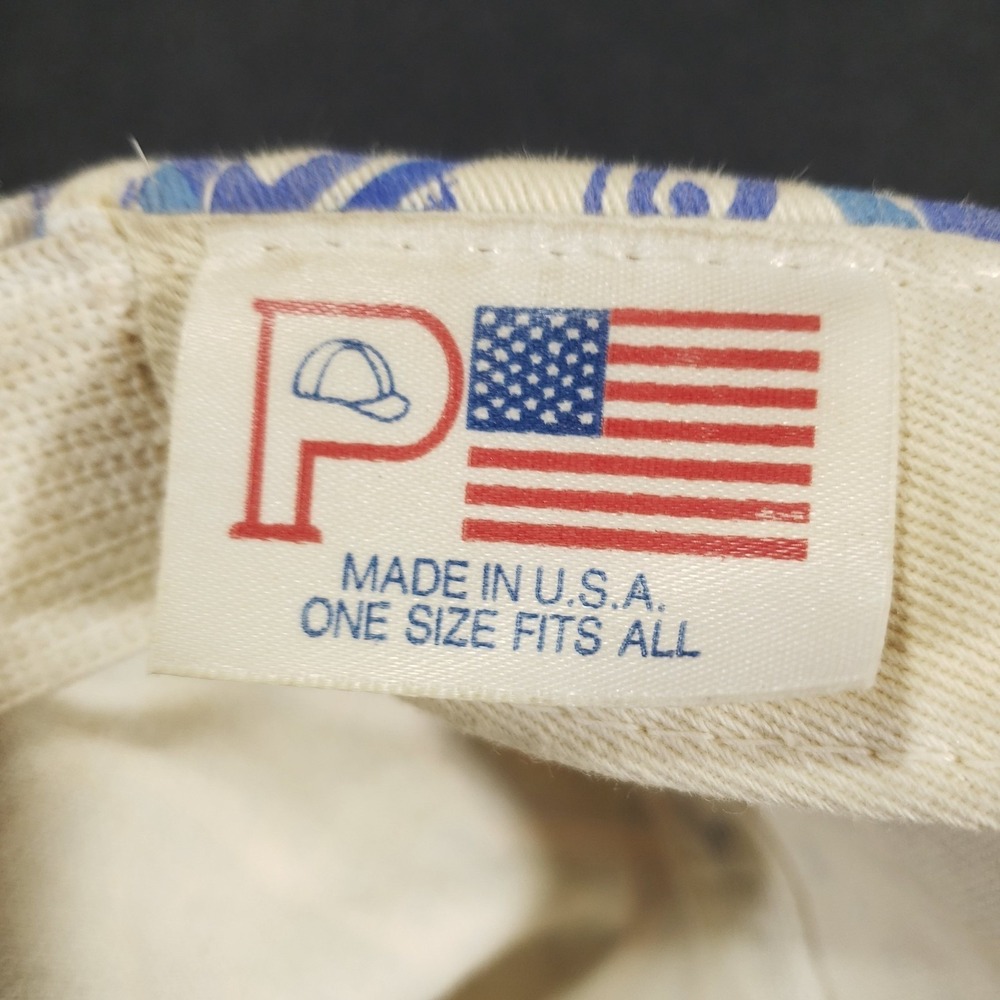 Vintage 80's Elastic 5 Panel Hat One Size 80's Design Tribal Cap‎ USA Made Aztec - Picture 8 of 8